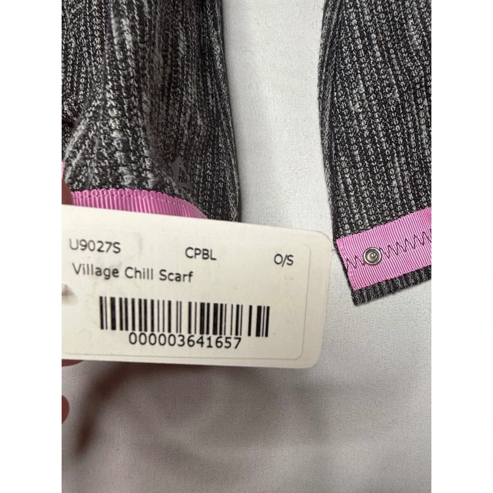 Ivivva Village Chill Scarf Grey Space Dye Pink Trim Snap Infinity NWT T8